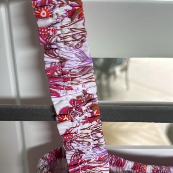 Lusana Pink Floral Cotton Midi Dress Size Medium 4-6 - Picture 8 of 8